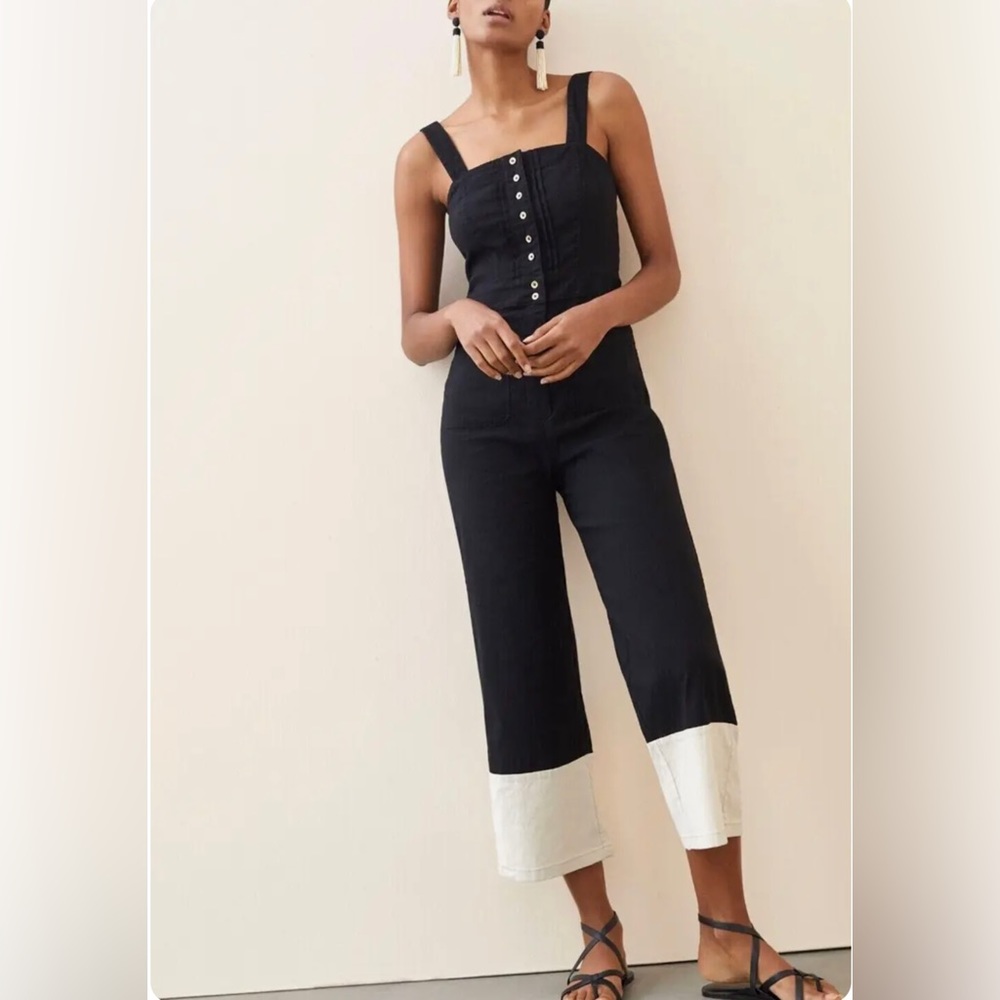 NWT Anthropologie Maeve Colette Cropped Wide Leg Overalls